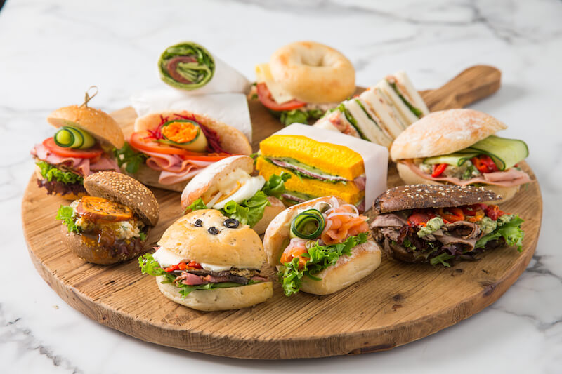 A platter of gourmet sandwiches with different types of bread | Chez Nous Corporate